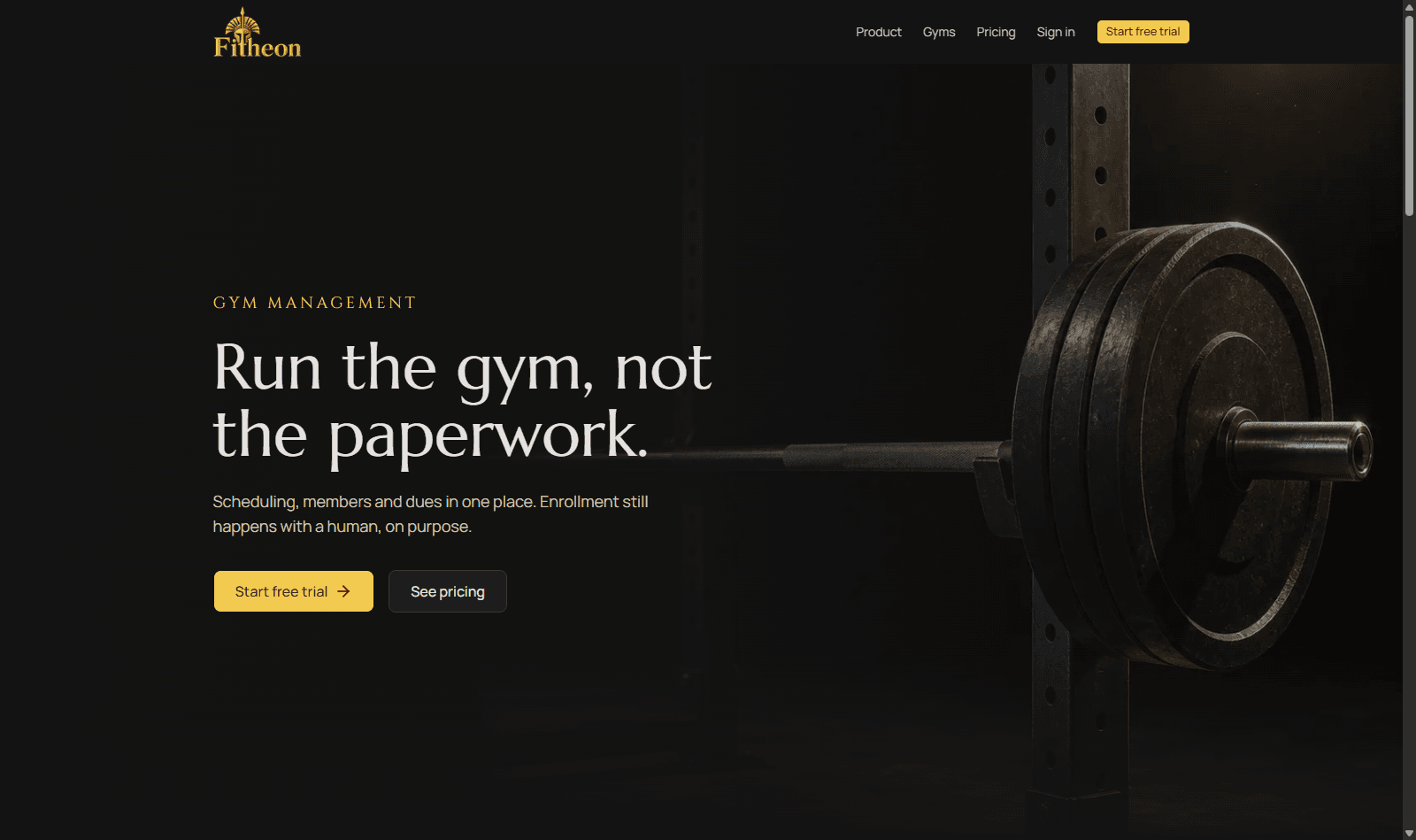 Screenshot of the Fitheon landing page